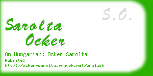 sarolta ocker business card